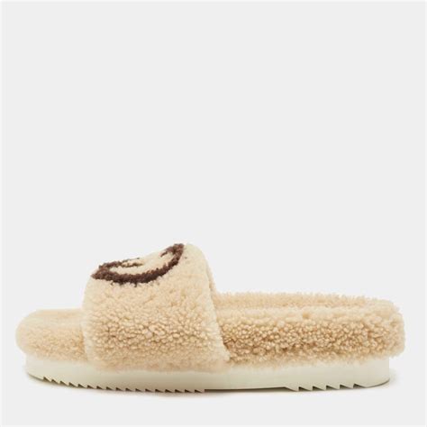 gucci sheepskin slides|Gucci ladies slides.